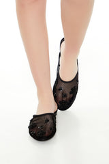 Sequin Floral Embroidered Sandals