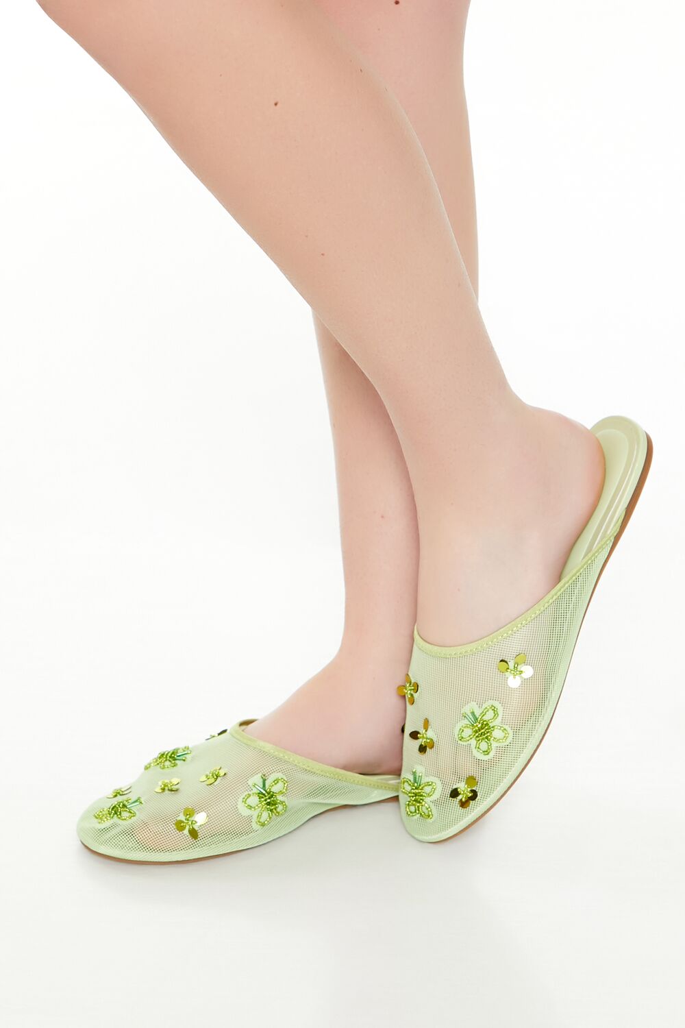 Sequin Floral Embroidered Sandals