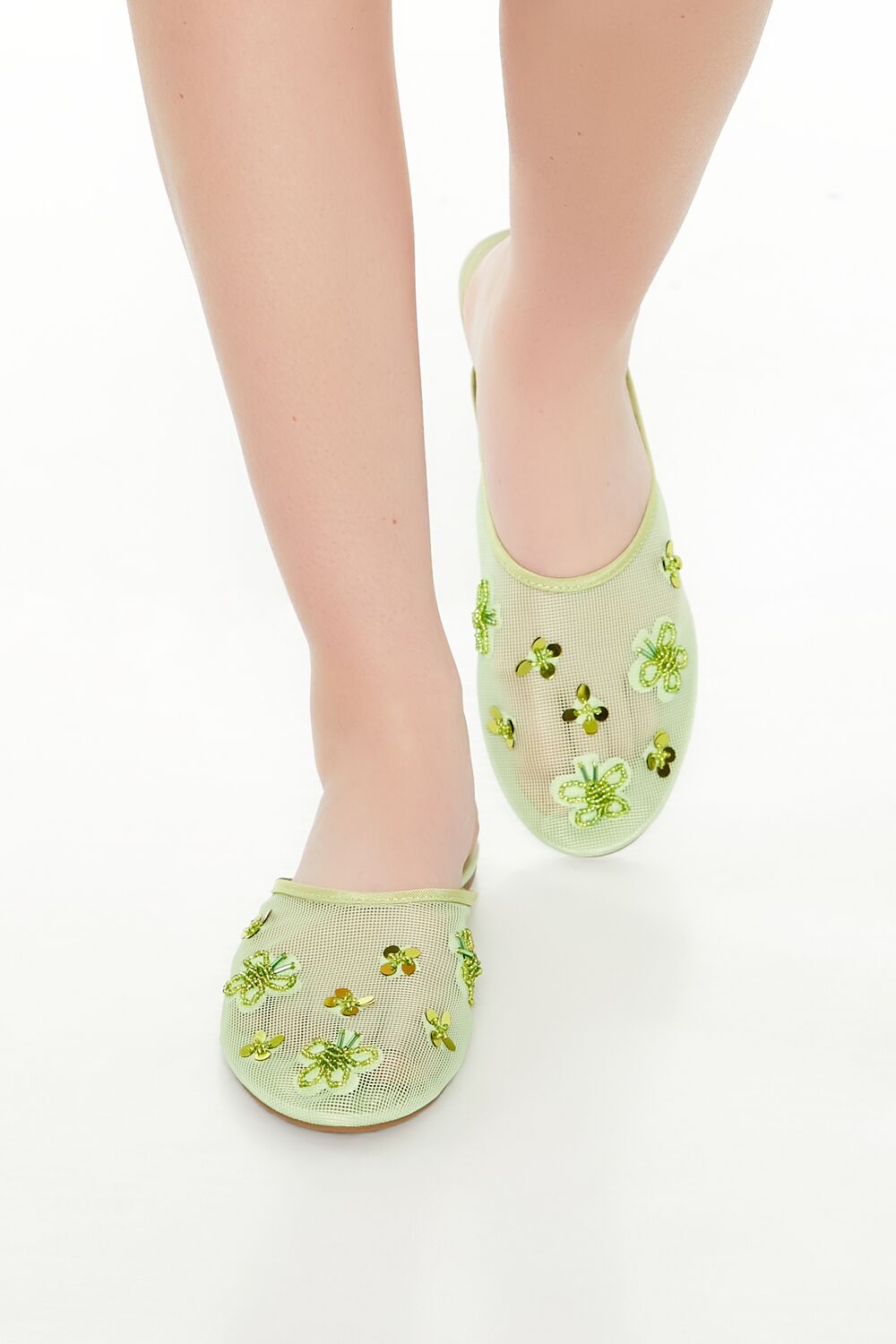 Sequin Floral Embroidered Sandals