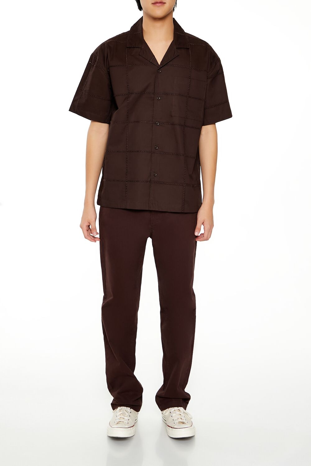 Embroidered Grid Shirt