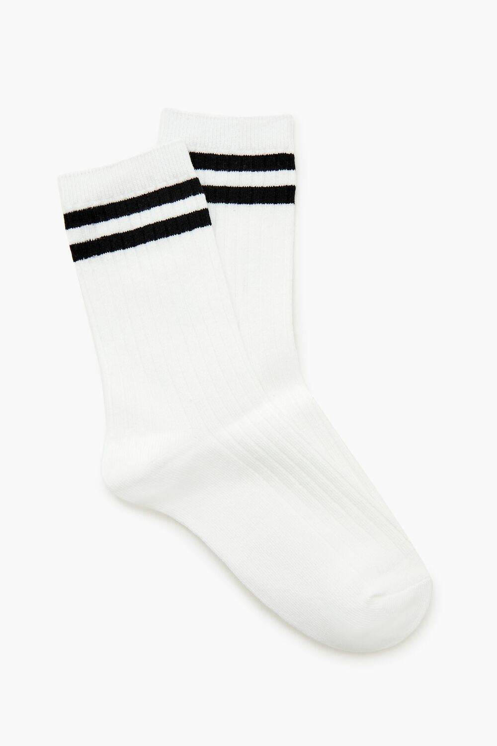 Ribbed Varsity-Striped Crew Socks