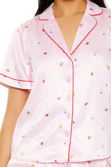 Fruit Shirt & Shorts Pajama Set