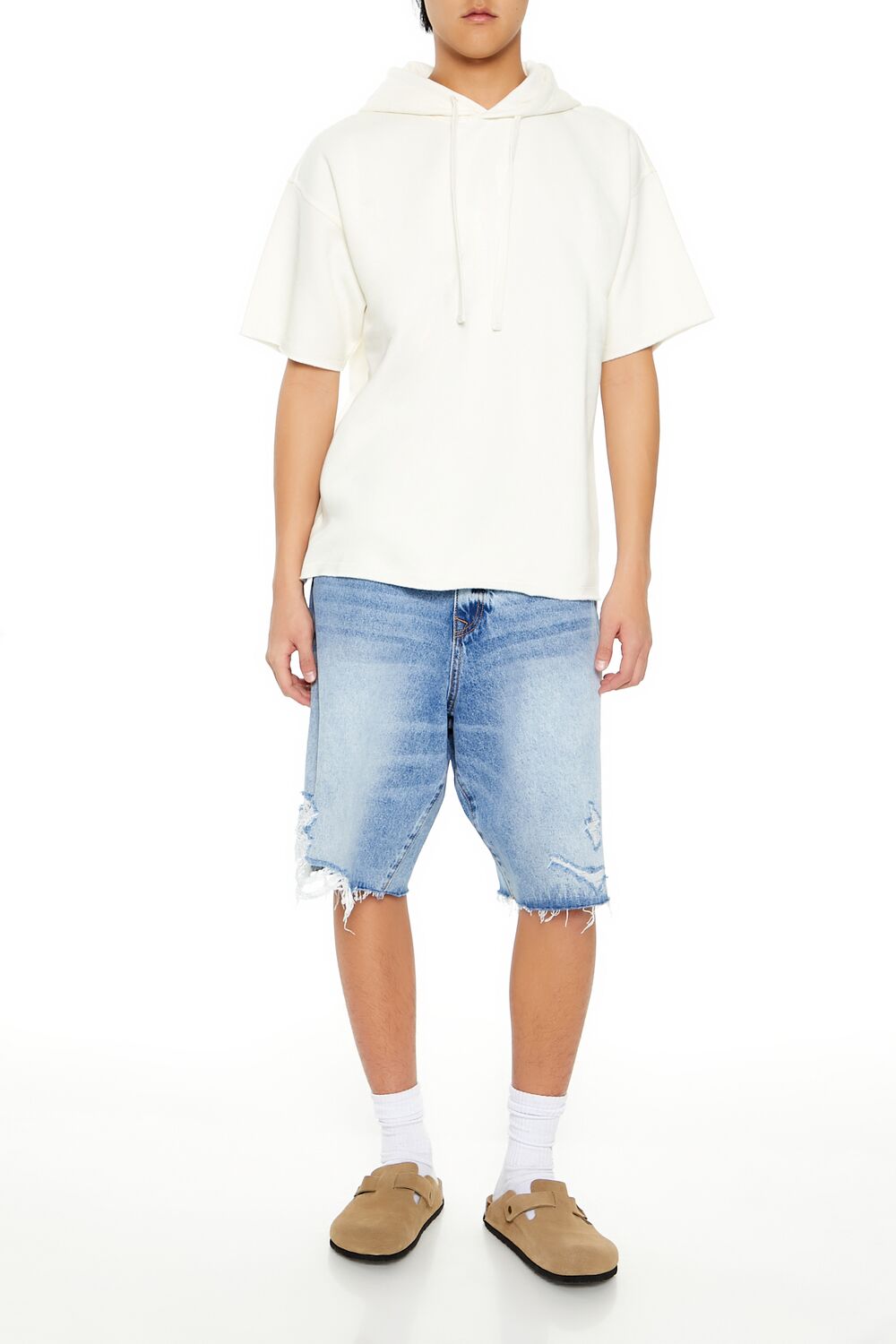 Short-Sleeve Drawstring Hoodie