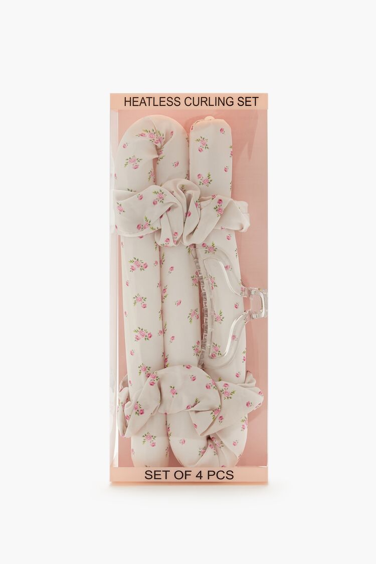 Floral Heatless Curling Rod Hair Set