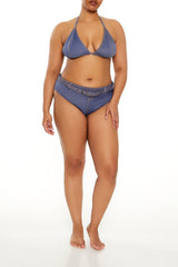 Plus Size Denim Bikini Top