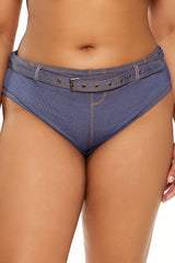Plus Size Denim Bikini Bottoms
