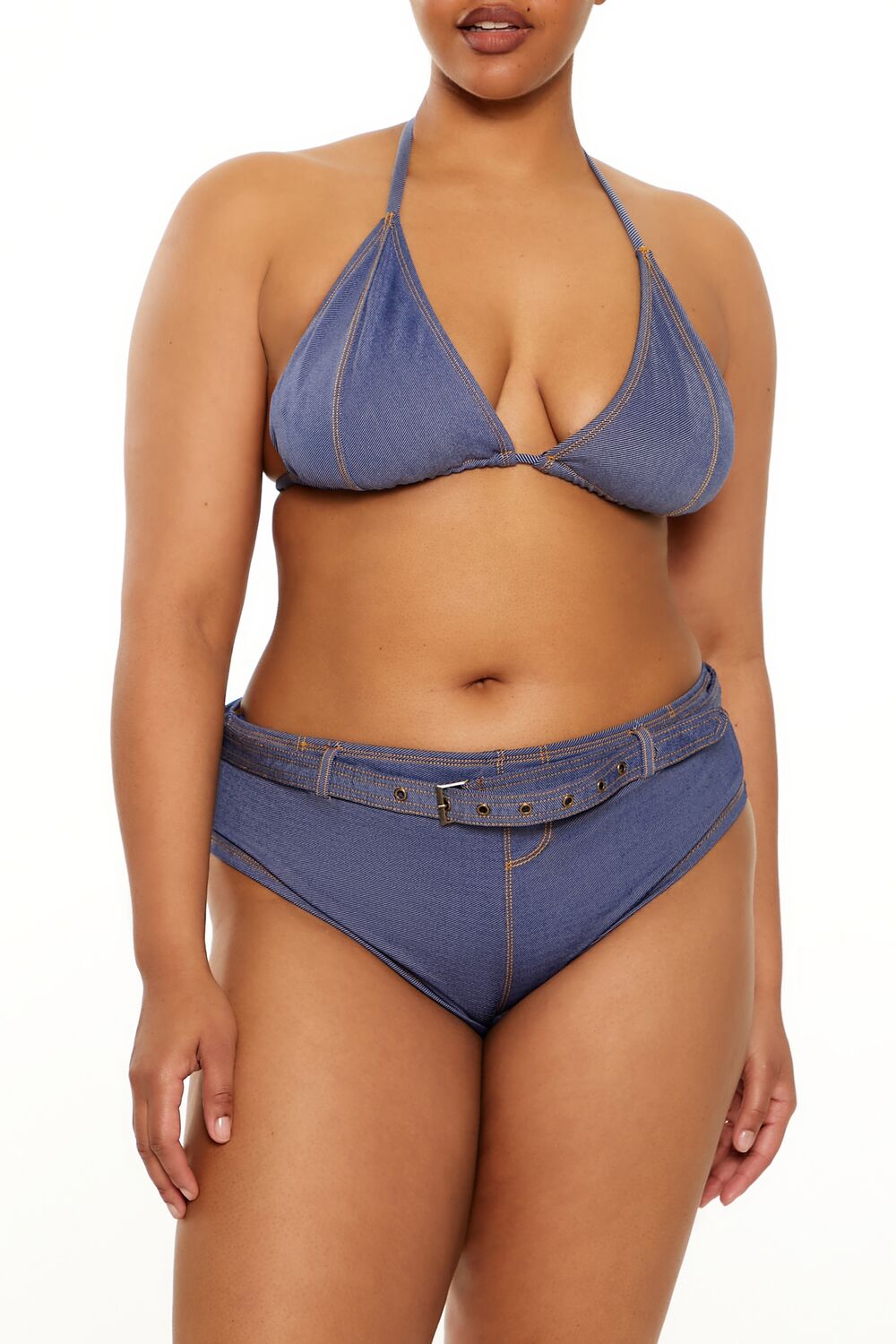 Plus Size Denim Bikini Bottoms