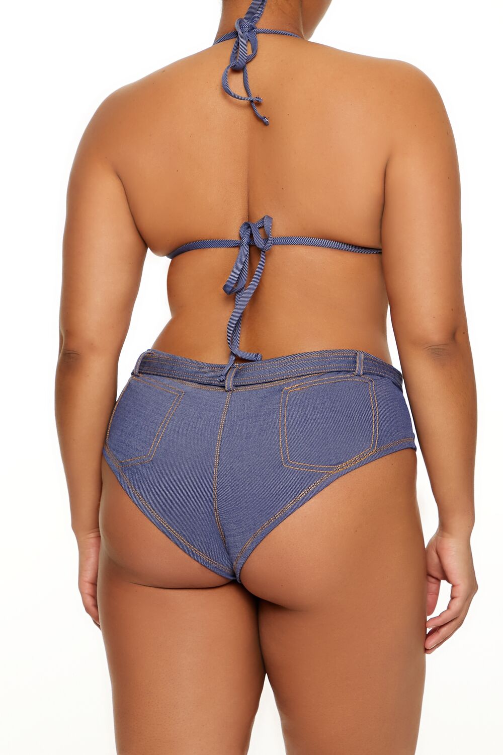 Plus Size Denim Bikini Bottoms
