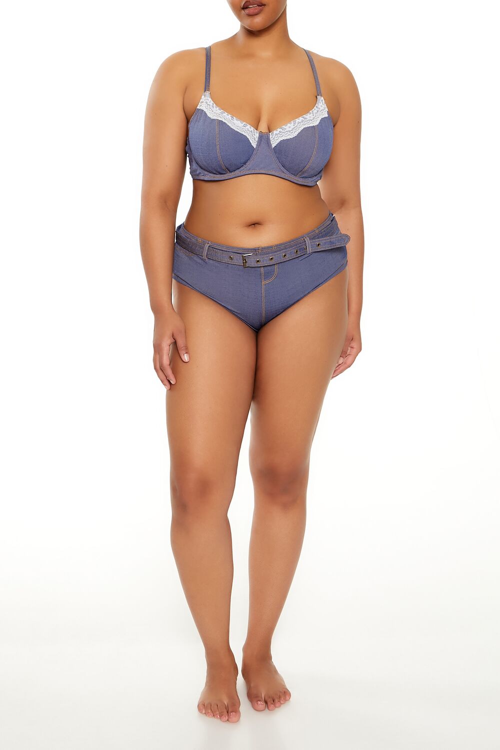 Plus Size Denim Underwire Bikini Top