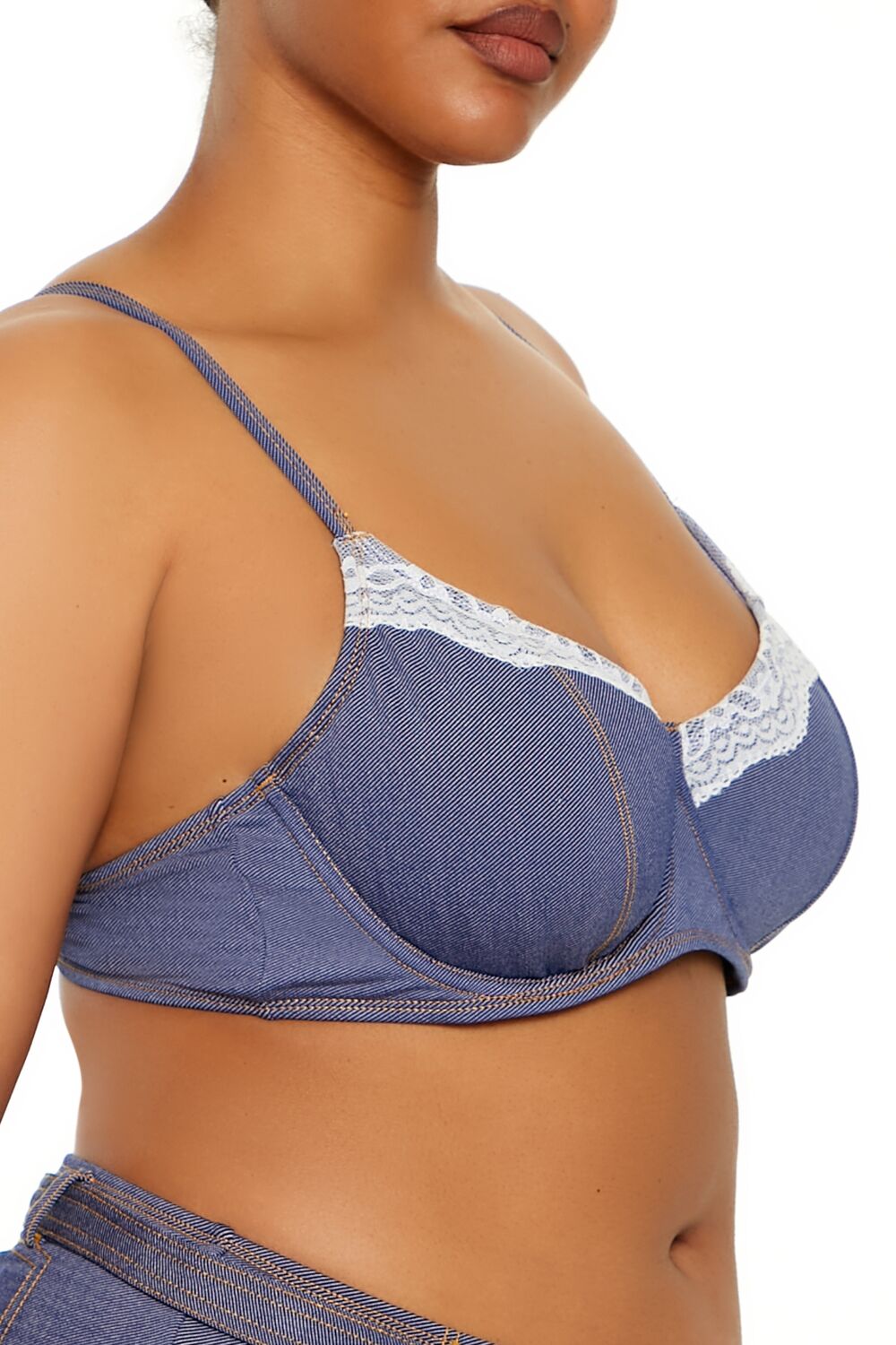 Plus Size Denim Underwire Bikini Top