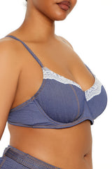 Plus Size Denim Underwire Bikini Top
