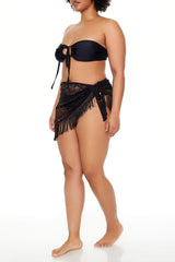 Plus Size Lace Swim Cover-Up Sarong Mini Skirt