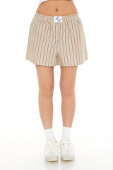 Striped Poplin Shorts