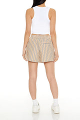 Striped Poplin Shorts
