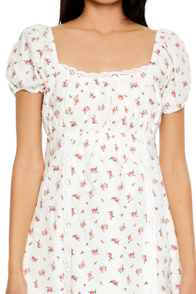 Clip Dot Rose Mini Babydoll Dress