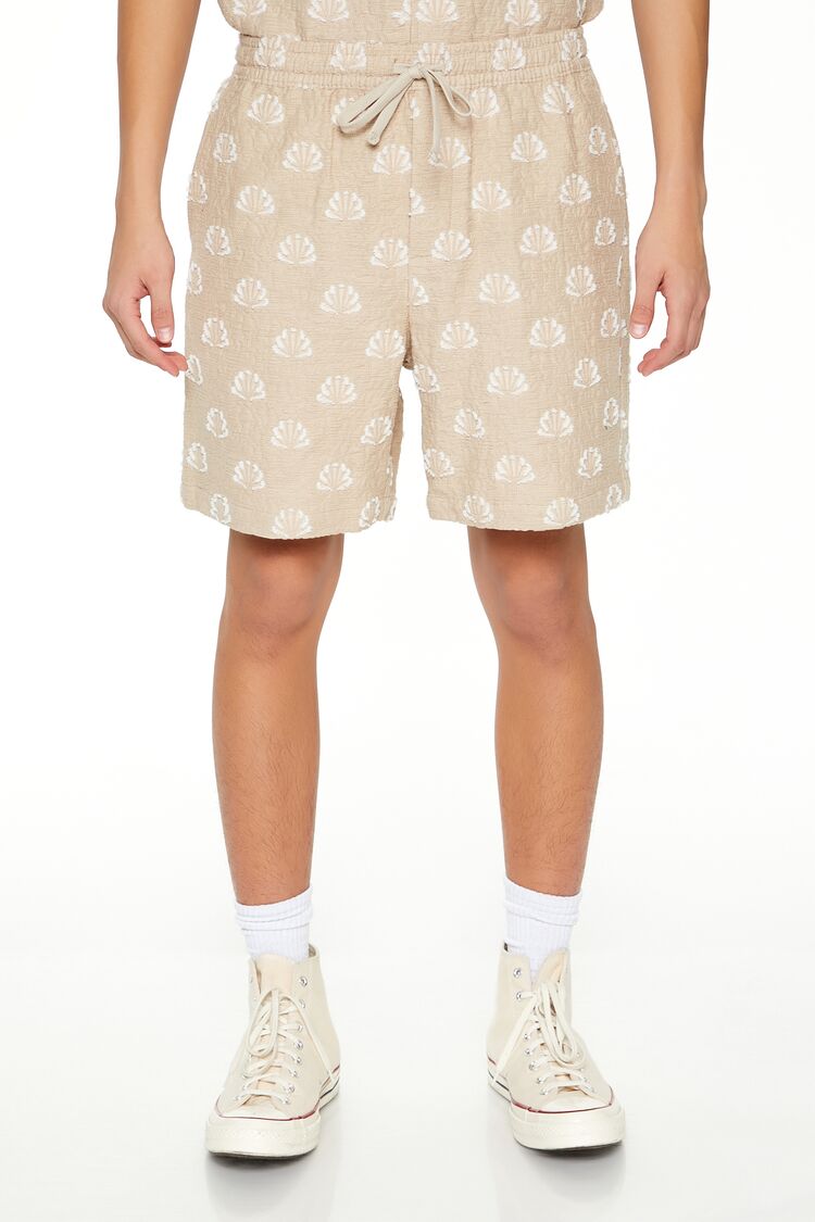 Textured Geo Drawstring Shorts