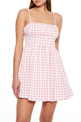 Chiffon Gingham Mini Dress