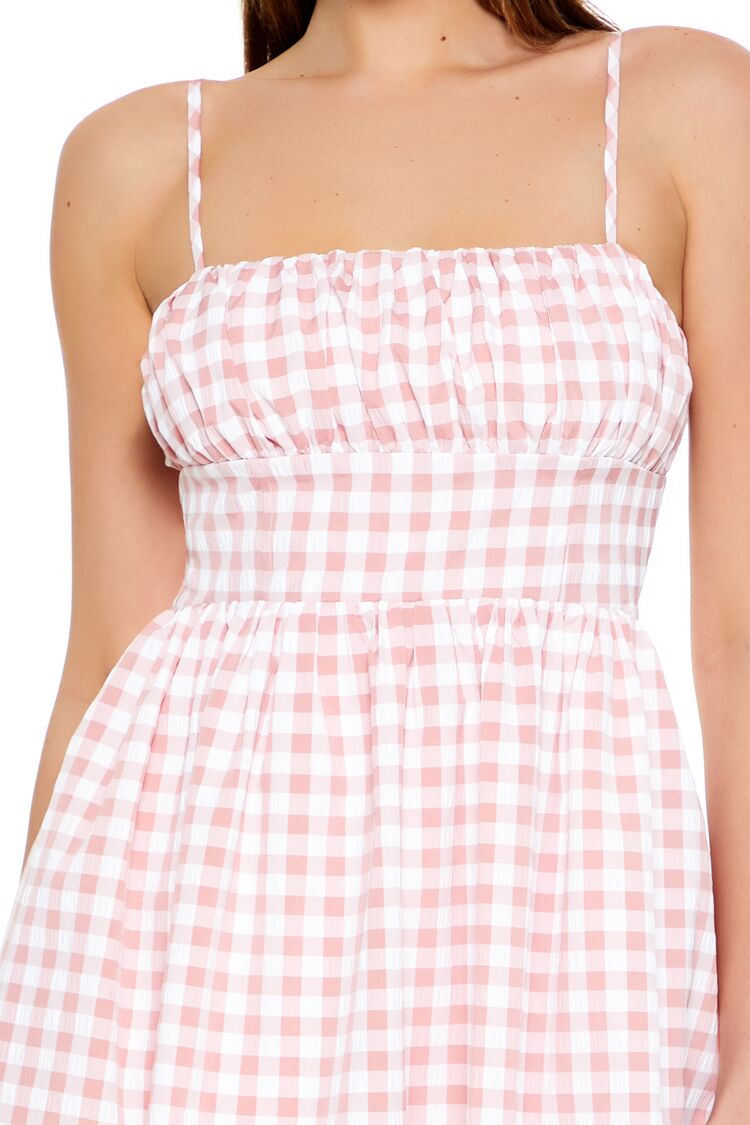 Chiffon Gingham Mini Dress