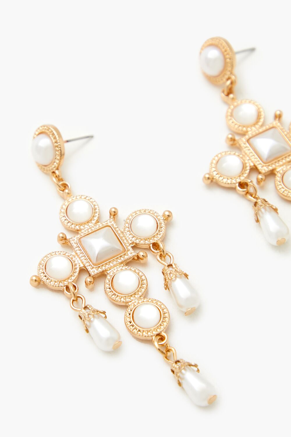 Faux Pearl Chandelier Earrings