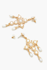 Faux Pearl Chandelier Earrings