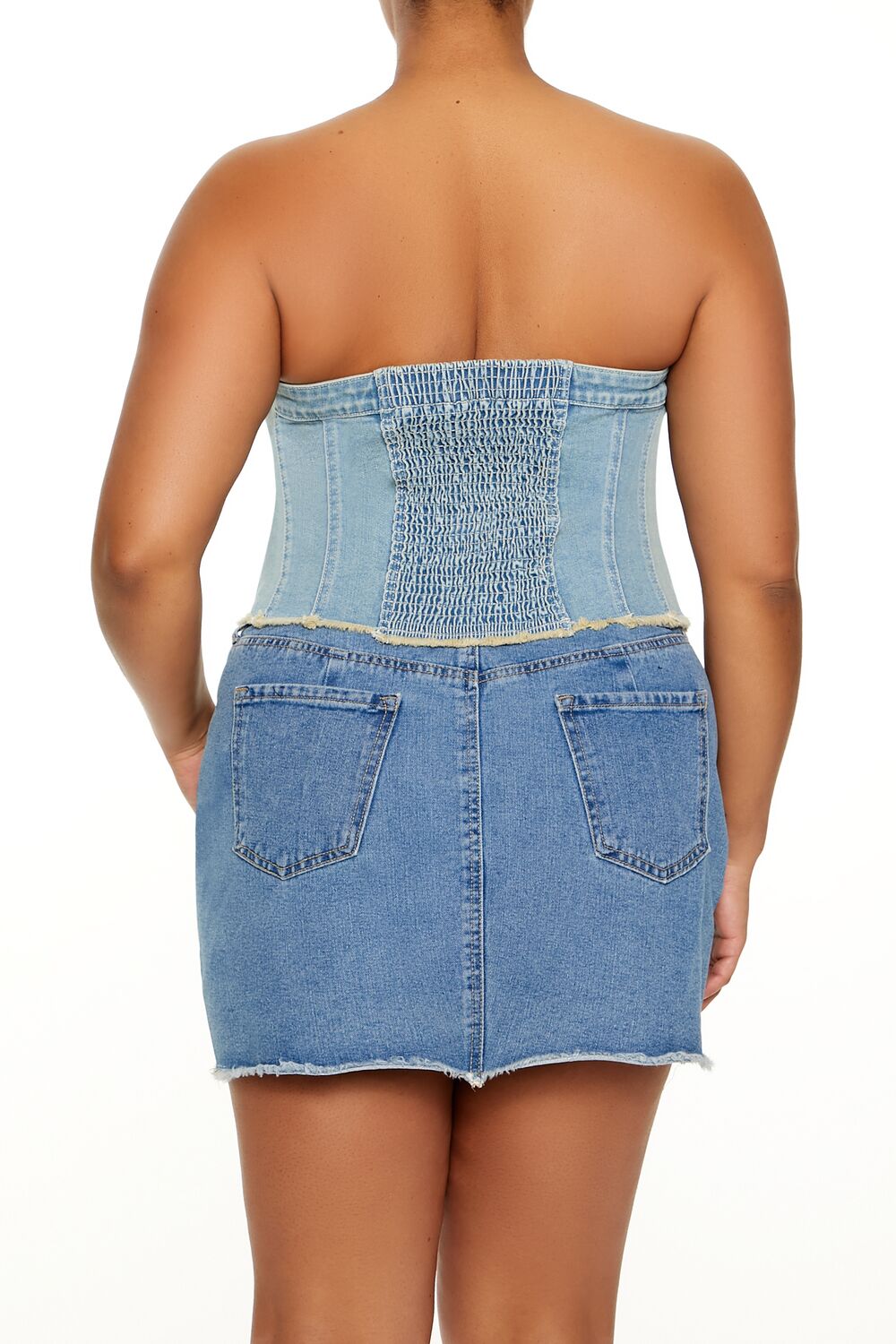 Plus Size Stretch-Denim Tube Top