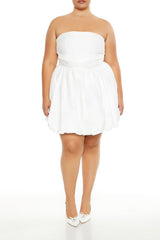 Plus Size Bubble-Hem Mini Dress