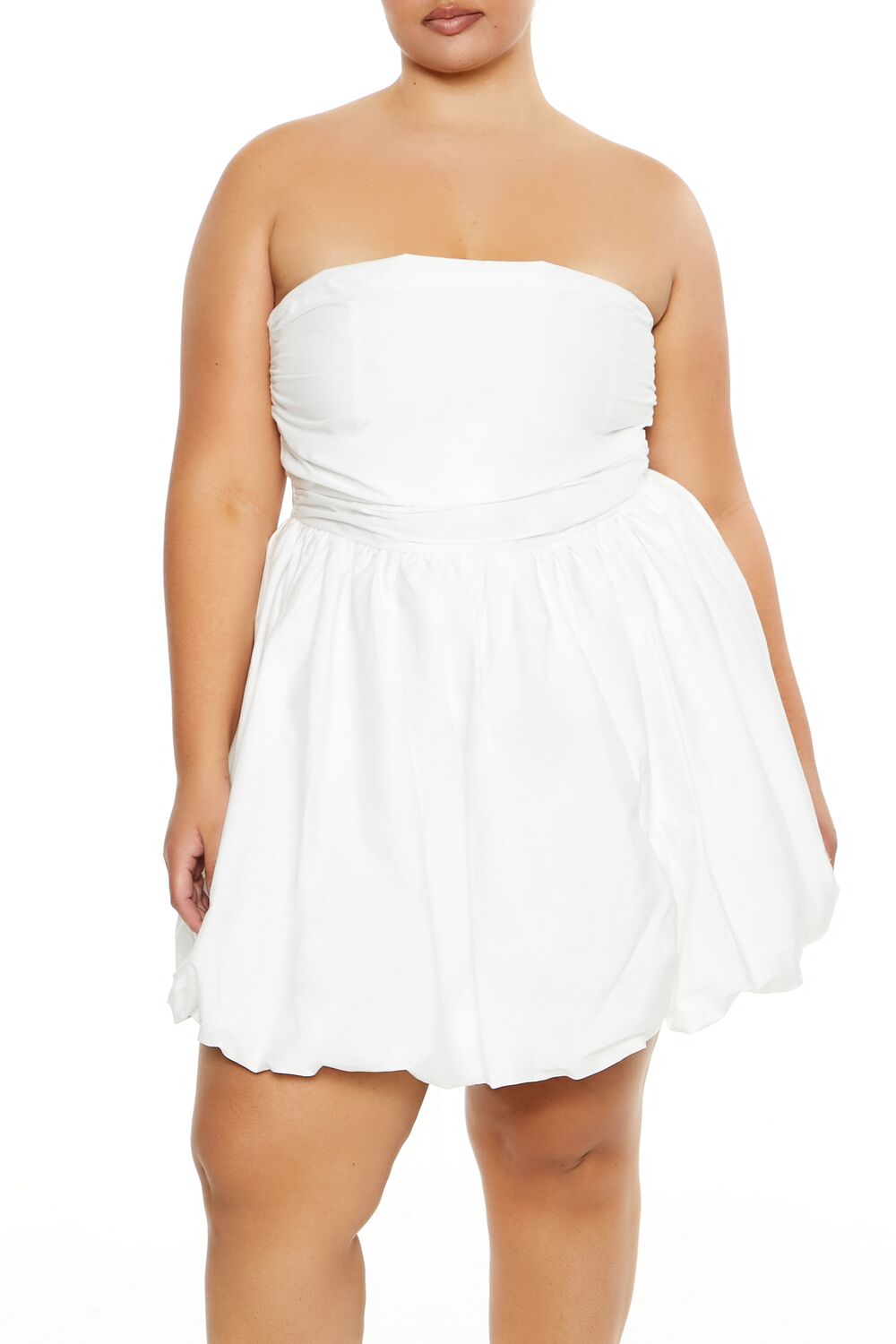 Plus Size Bubble-Hem Mini Dress