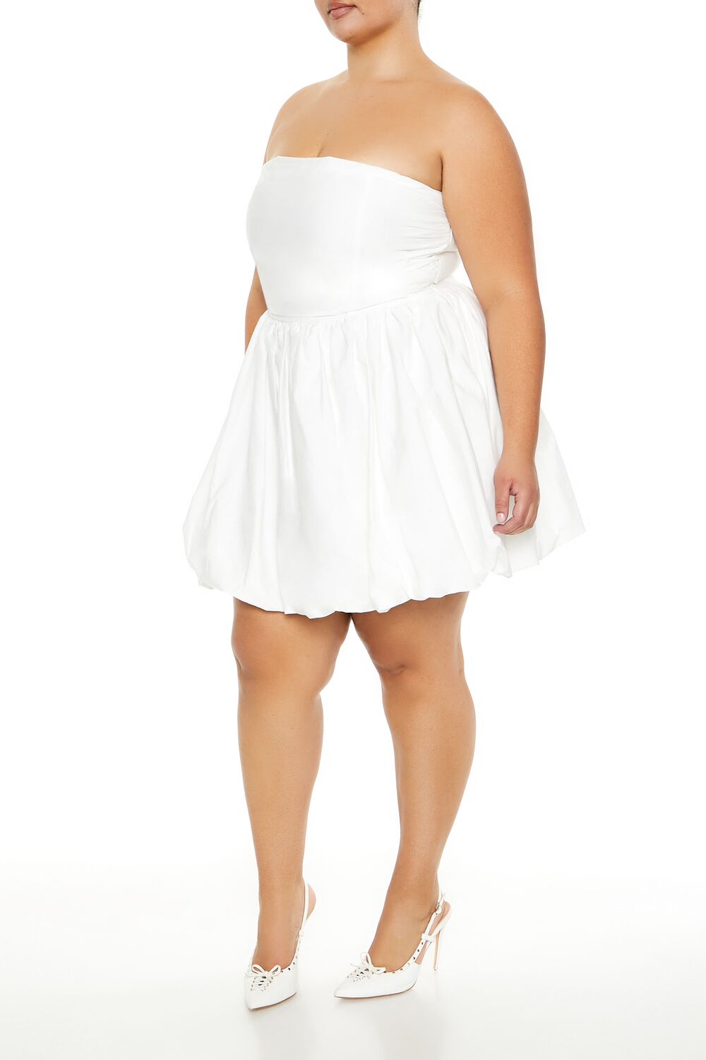 Plus Size Bubble-Hem Mini Dress