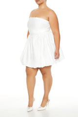 Plus Size Bubble-Hem Mini Dress