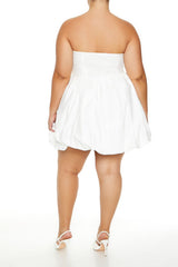 Plus Size Bubble-Hem Mini Dress