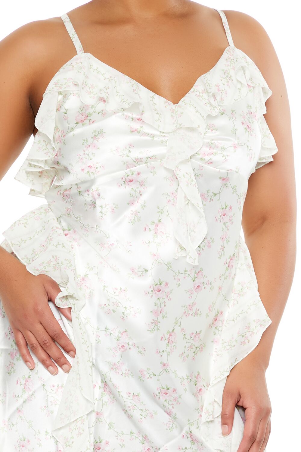 Plus Size Floral Mini Slip Dress