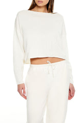 Drop-Sleeve Cropped Sweater