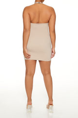 Plus Size Contour Sculpt Halter Mini Dress