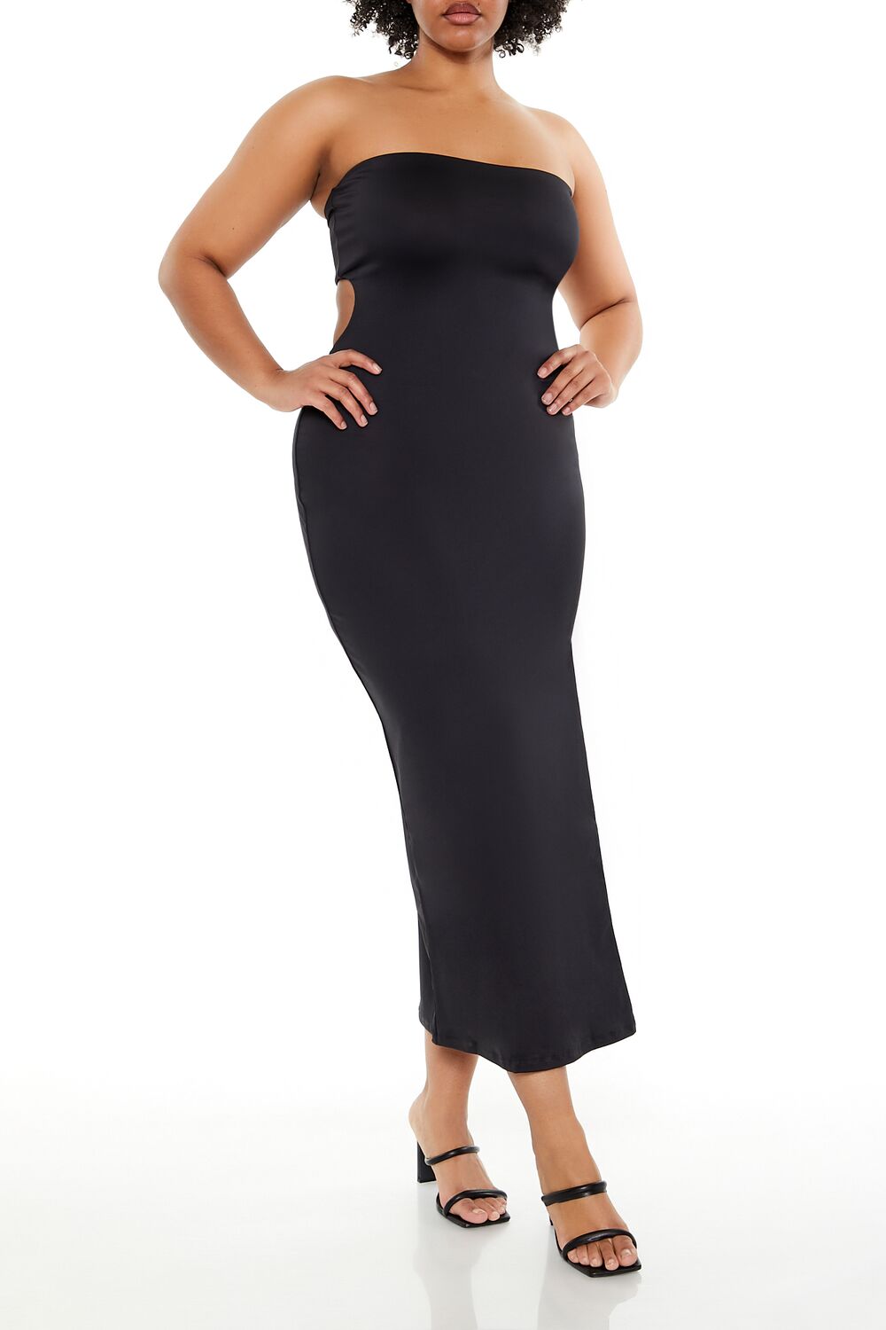 Plus Size Cutout Maxi Tube Dress