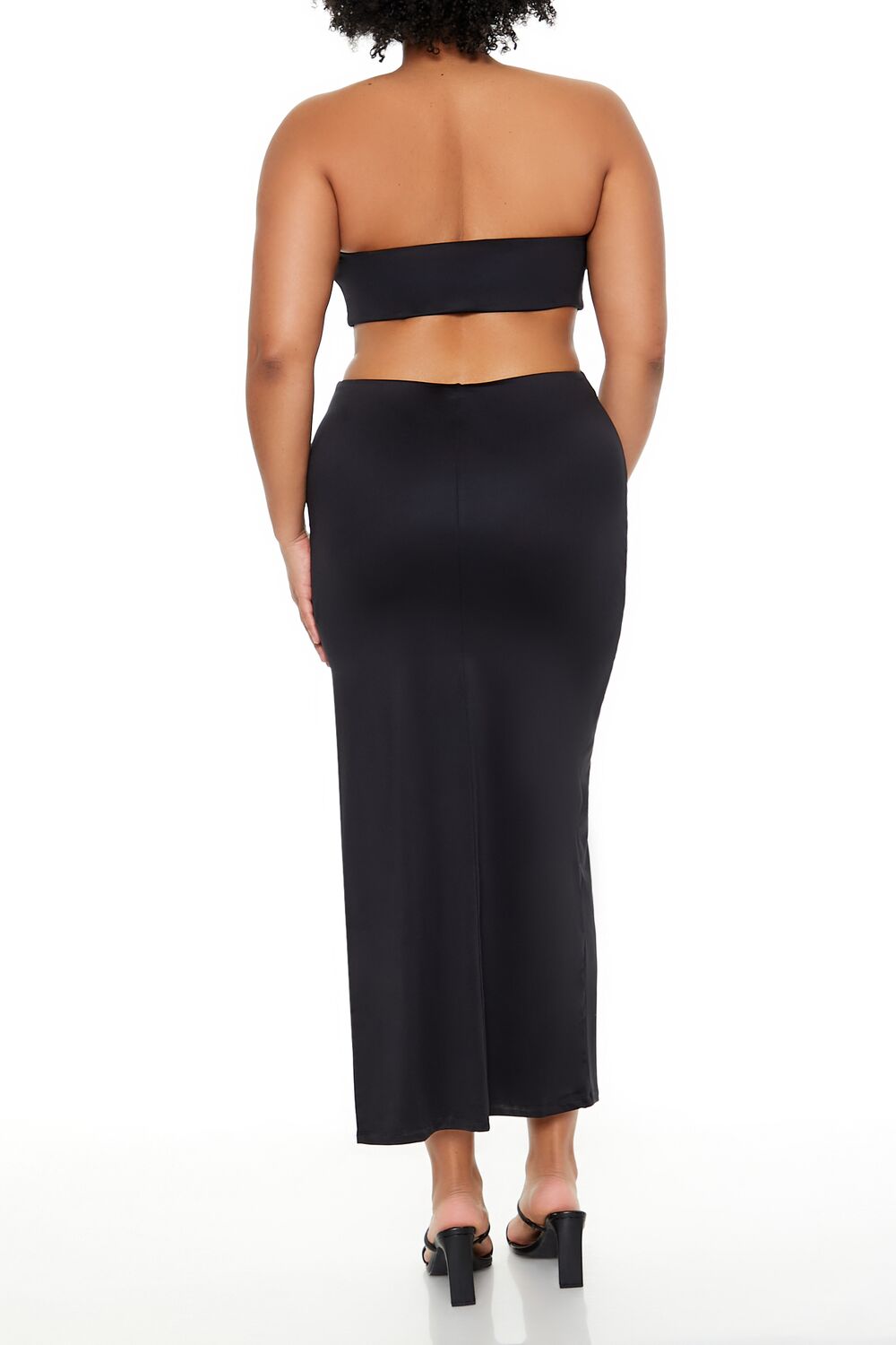 Plus Size Cutout Maxi Tube Dress