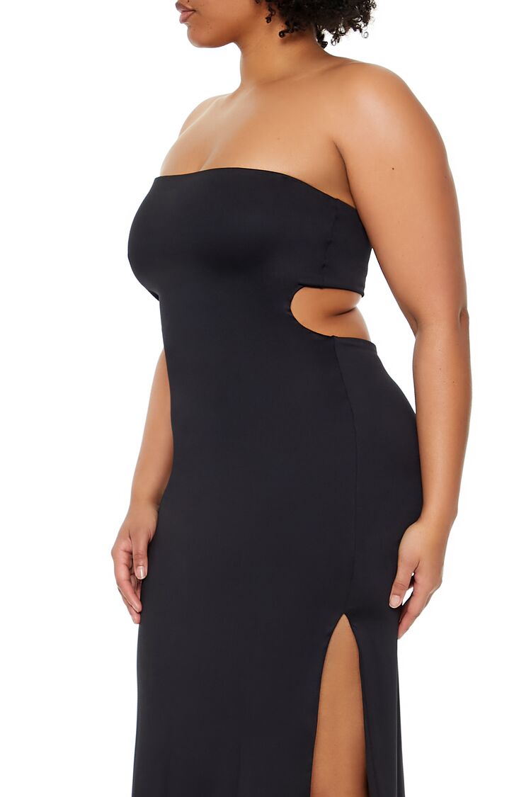 Plus Size Cutout Maxi Tube Dress