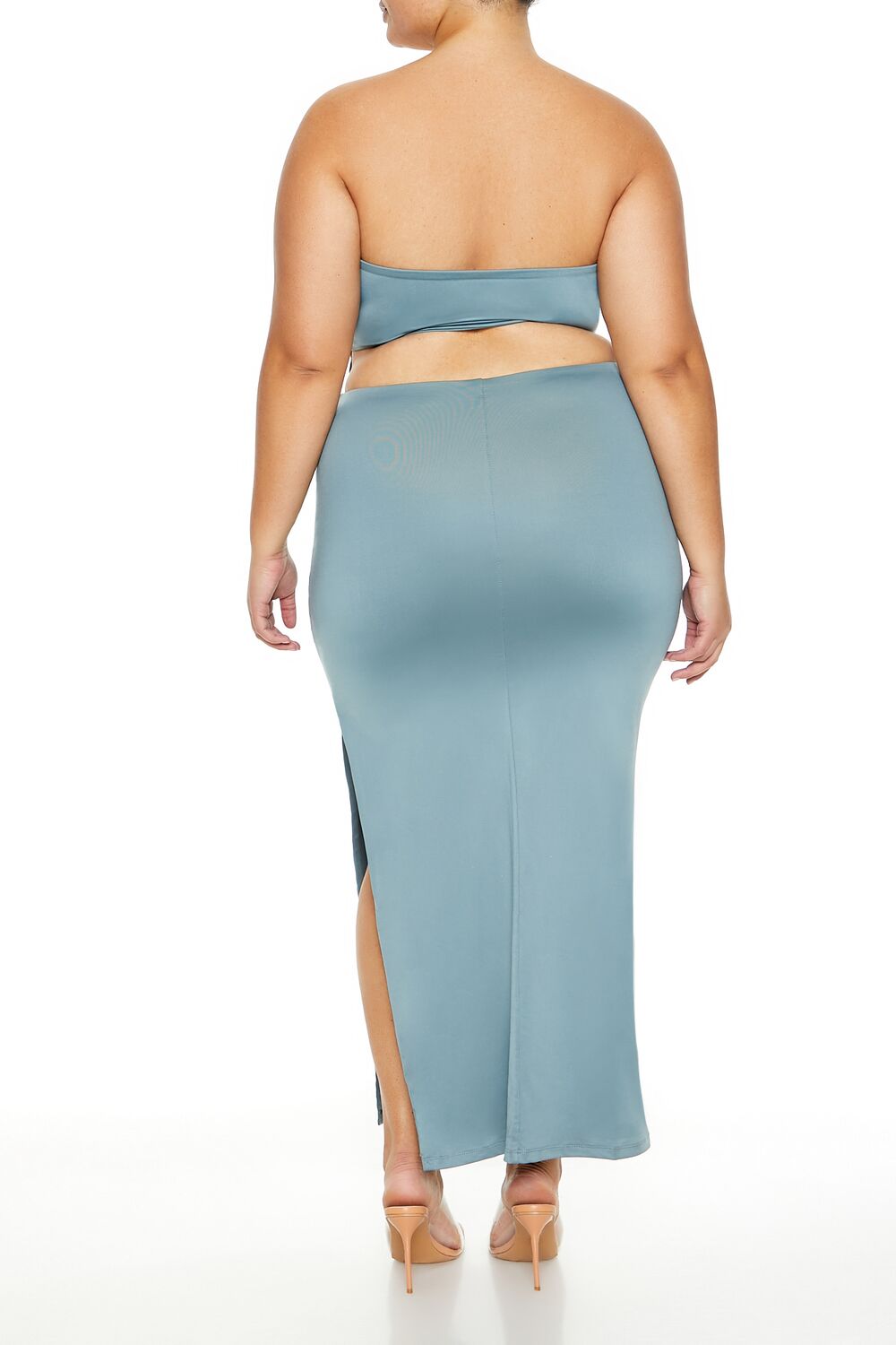 Plus Size Cutout Maxi Tube Dress