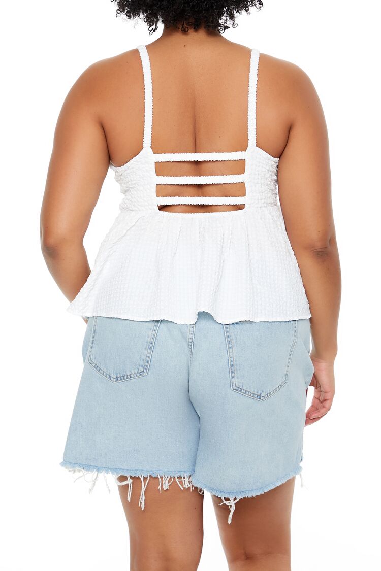 Plus Size Seersucker Flounce Top