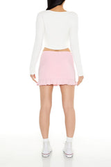 Ruffle-Trim Mini Skirt