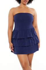 Plus Size Tiered Mini Dress