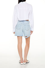 High-Rise Denim Shorts
