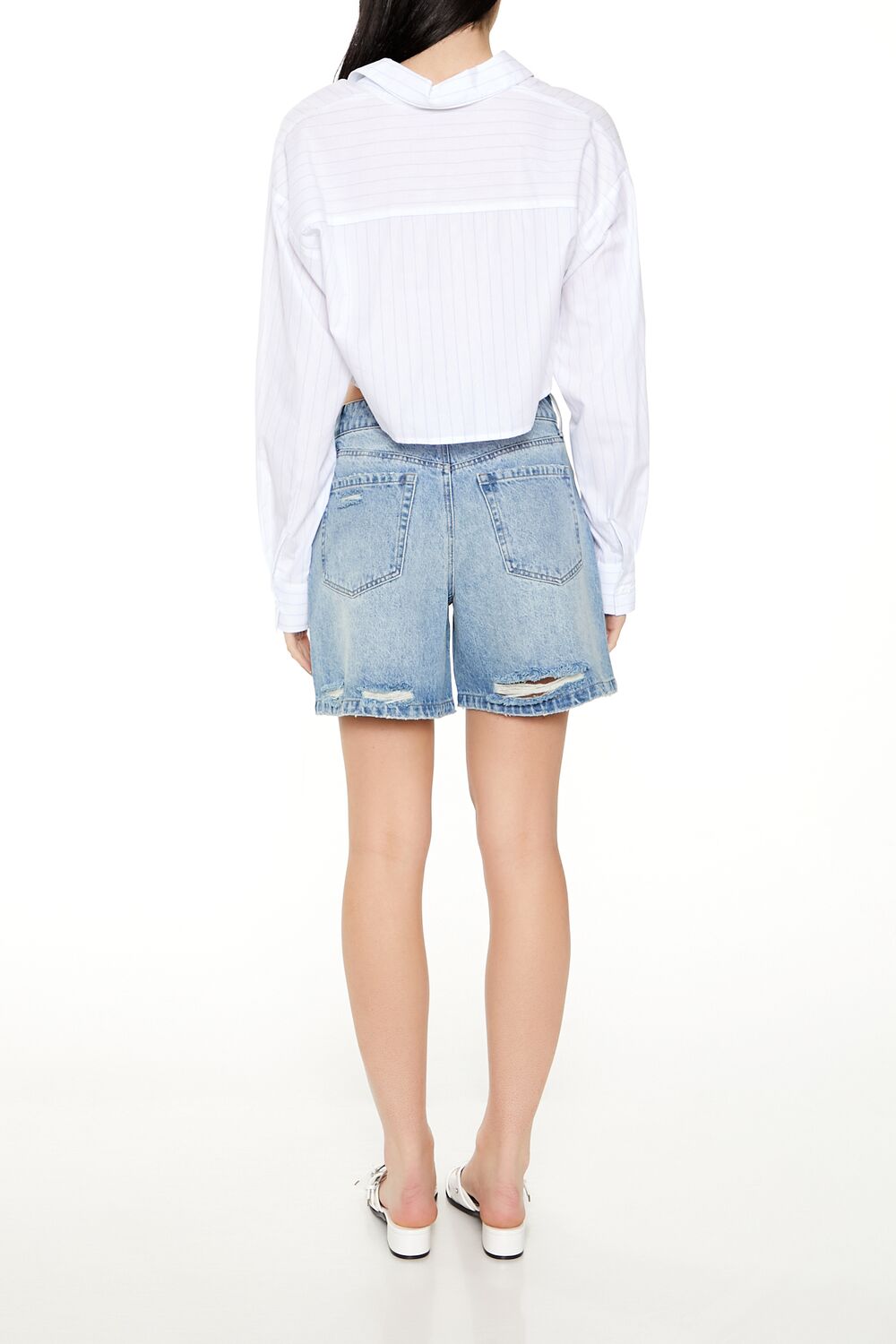 High-Rise Denim Shorts