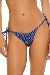 Smocked Tile String Bikini Bottoms