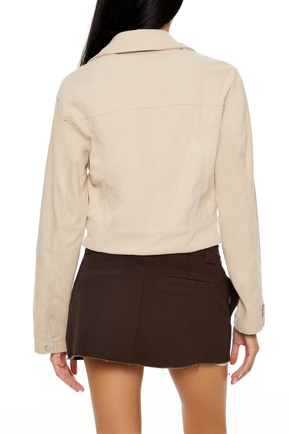Corduroy Zip-Up Moto Jacket