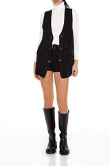 Faux Suede Longline Vest