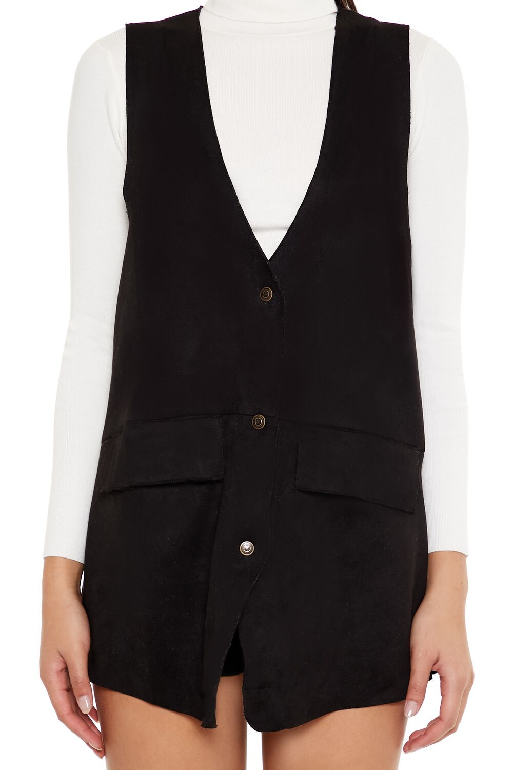 Faux Suede Longline Vest
