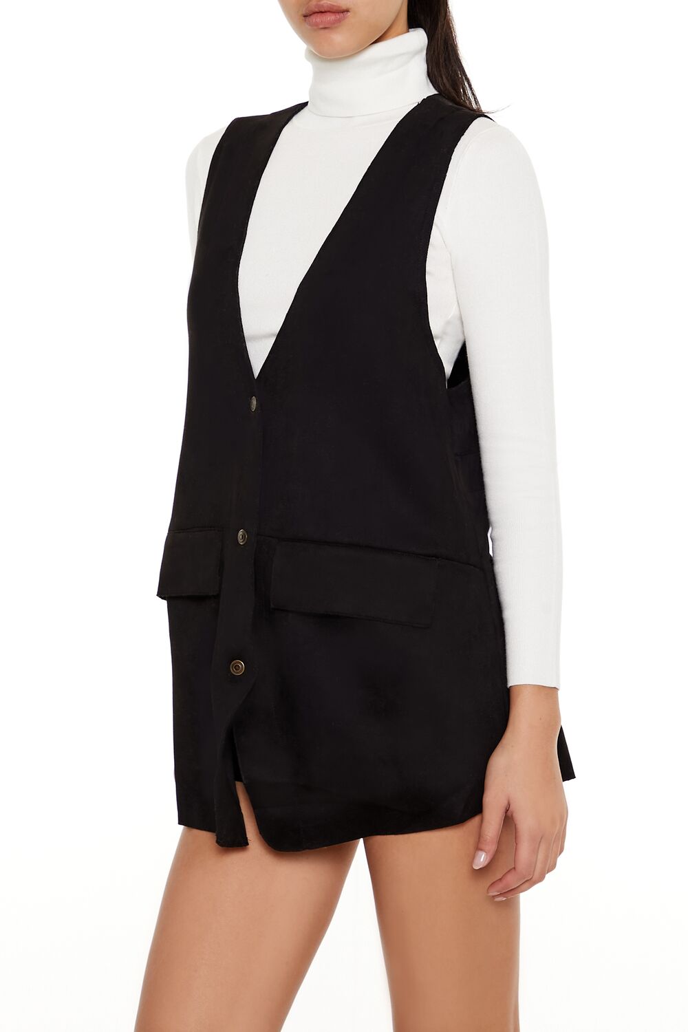 Faux Suede Longline Vest