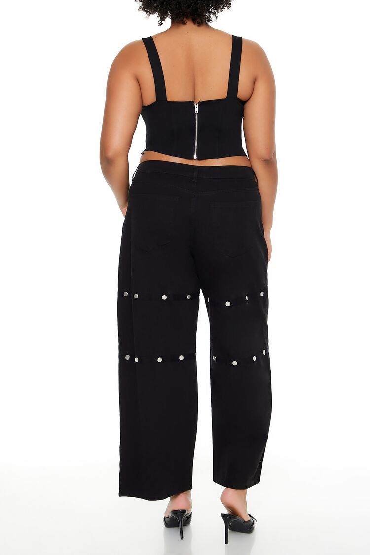 Plus Size Studded High-Rise Pants