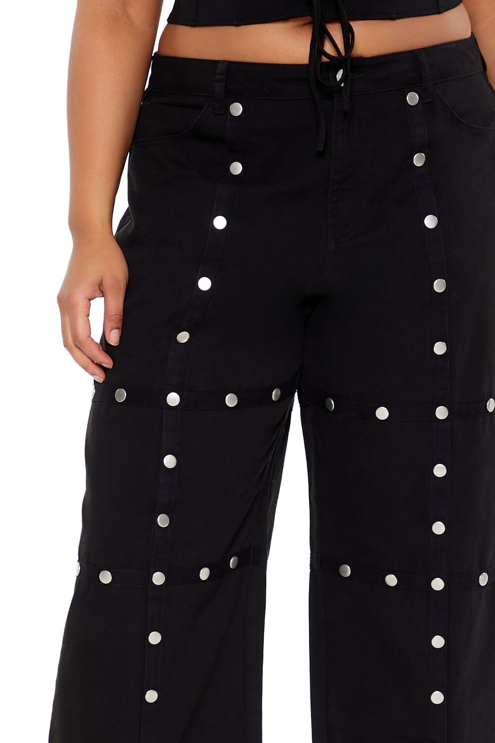Plus Size Studded High-Rise Pants