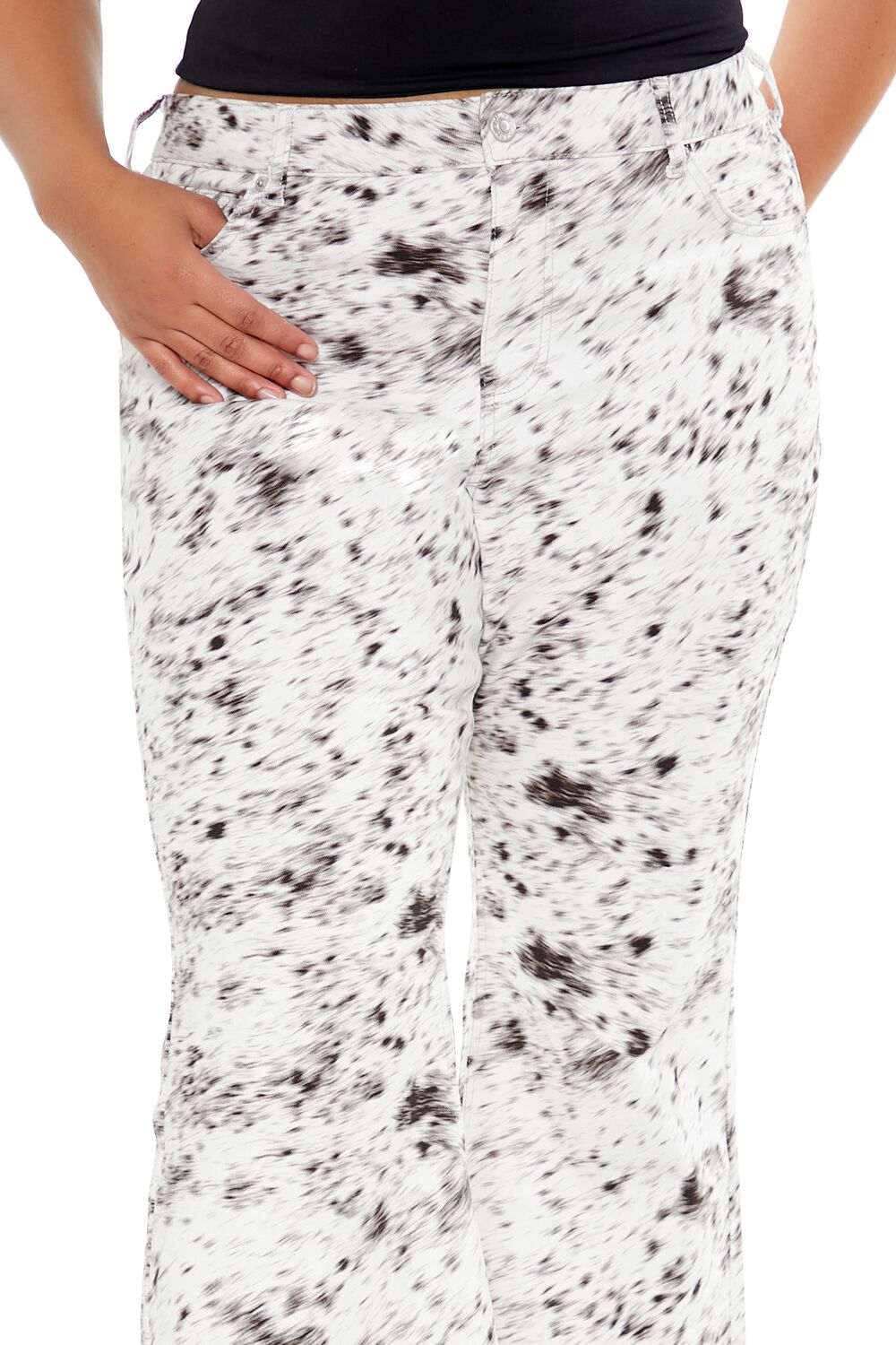 Plus Size Spotted High-Rise Pants